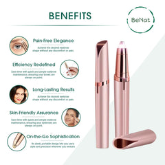 Electric Eyebrow Razor & Trimmer — USB Rechargeable with LED Light