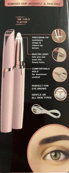 Electric Eyebrow Razor & Trimmer — USB Rechargeable with LED Light