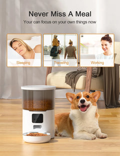 Smart Automatic Pet Feeder – 4L WiFi & Button Control for Cats & Dogs