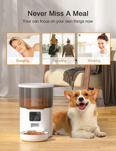 Smart Automatic Pet Feeder – 4L WiFi & Button Control for Cats & Dogs