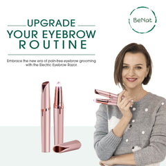 Electric Eyebrow Razor & Trimmer — USB Rechargeable with LED Light