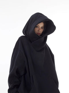 High Collar Fleece Lined Hoodie