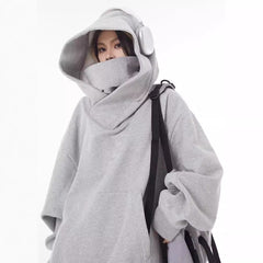 High Collar Fleece Lined Hoodie