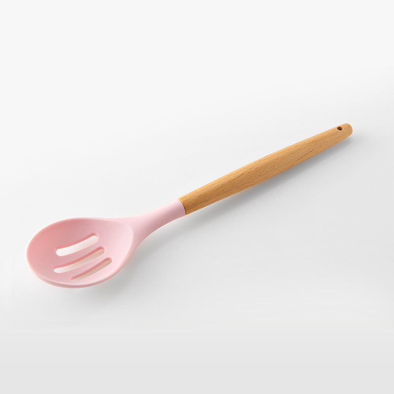 Silicone Kitchen Utensil Set – Heat-Resistant Tools with Wooden Handles