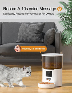 Smart Automatic Pet Feeder – 4L WiFi & Button Control for Cats & Dogs