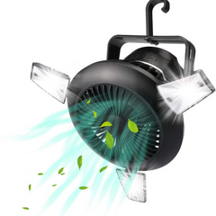 Solar Camping Lantern with Fan & Hook – Foldable LED Light, USB & Solar Charge